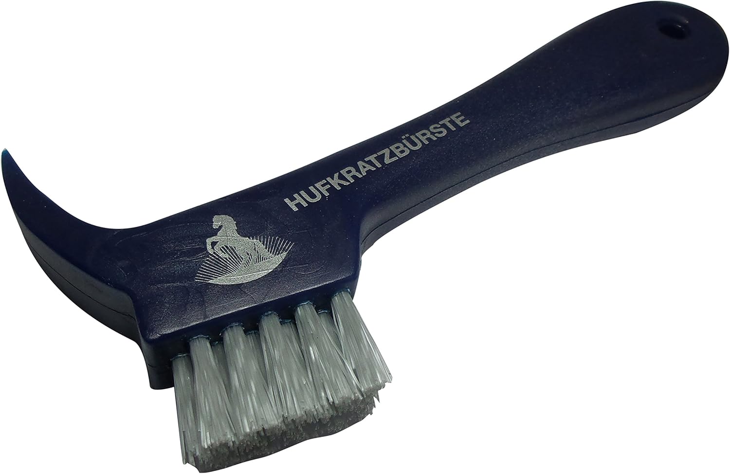 hoof pick with brush dark blue navy in good plastic quality of HAAS