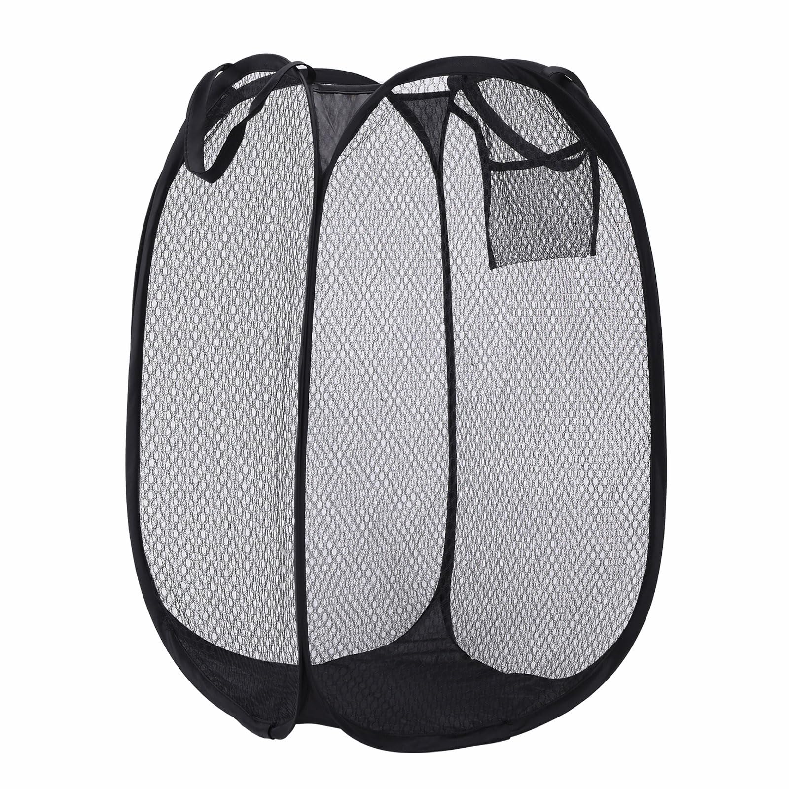 Photo 1 of ULYSIA Collapsible Laundry Basket,Dirty Clothes Mesh Pop Up Hamper, Small Foldable Laundry Basket for Bathroom, Dorm, Travel Storage,Cruise Essentials Black