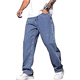 QGRSWBC Mens Jeans Regual Fit Y2K Denim Pants Hip hop Streetwear Trousers
