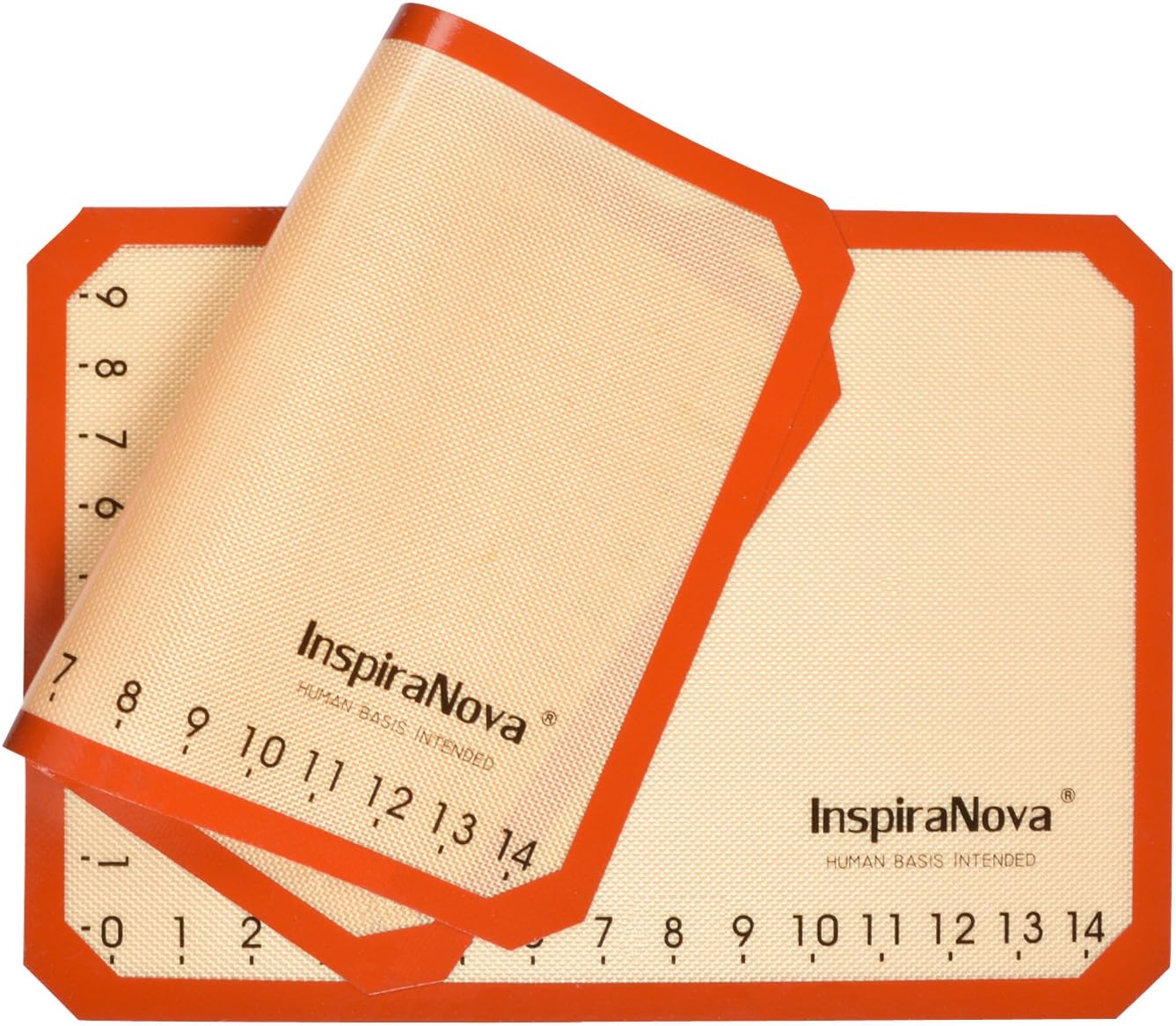 InspiraNova Non-Stick Silicone Baking Mat, 2 Pack, 16-1/2" x 11-5/8", Inch Measurement