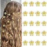 Vovii 20Pcs Small Flower Hair Clips for Women Girls, Gold Cute Mini Tiny Flower Claw Clips for Decorative Hair Accessories