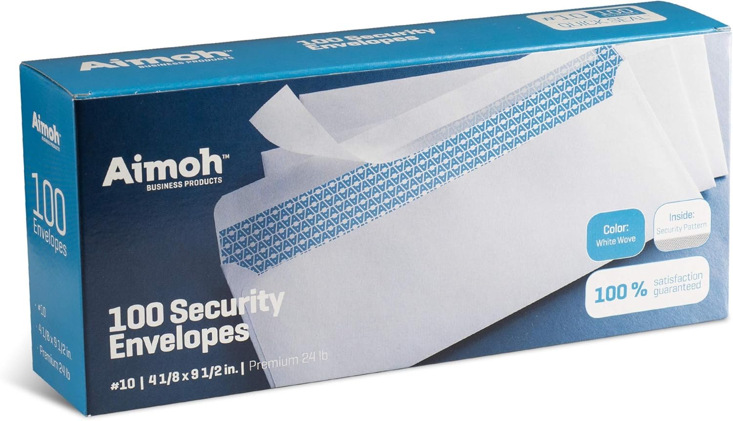 #10 Security Tinted Self-Seal Envelopes - No Window - EnveGuard, Size 4-1/8 X 9-1/2 Inches - White - 24 LB - 100 Count (34100) : Office Products