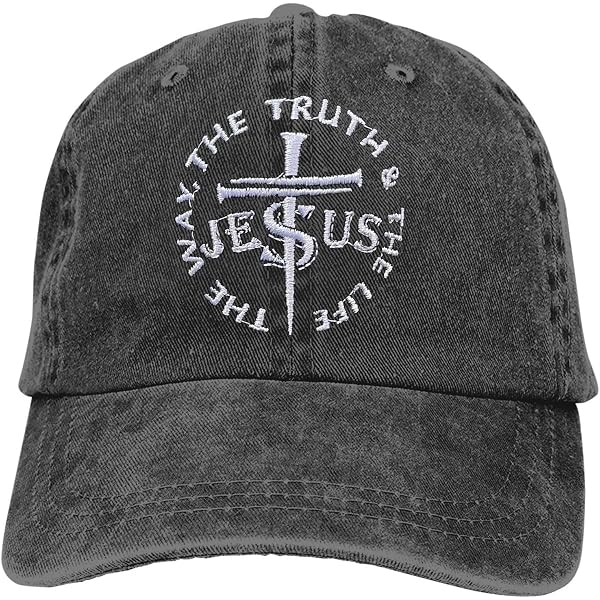 Jesus The Way Truth Life Baseball Cap – 3D Printed Adjustable Snapback, Black, Unisex Flat Bill Hat - View #3