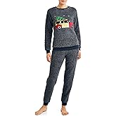 Secret Treasures Juniors Womens Plush Christmas Tree Plush Jogger Style Pajamas