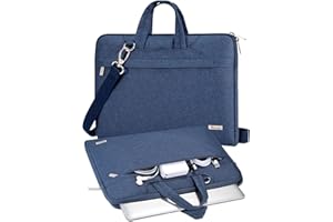 V Voova Laptop Bag 15.6 inch with Shoulder Strap & Handle, Waterproof Laptop Case Sleeve Compatible with 15-16”MacBook Air/Pro, HP Acer Asus Dell Lenovo, Slim Computer Bag for Men Women, Blue