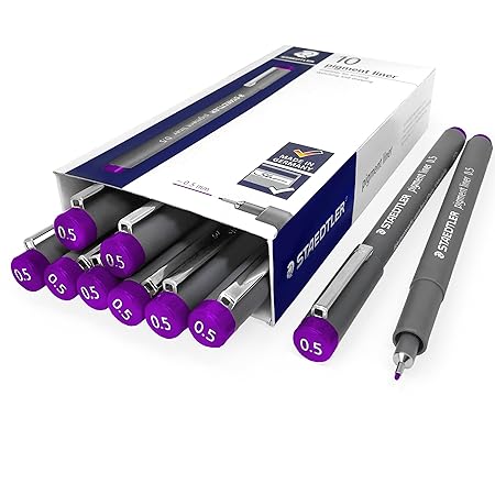 Staedtler 308 Pigment Liner Fineliner, 0,5 mm – 10 Stück – violett