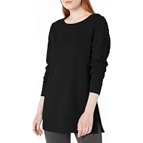 Open-Neck Fleece Tunic Sweatshirt 