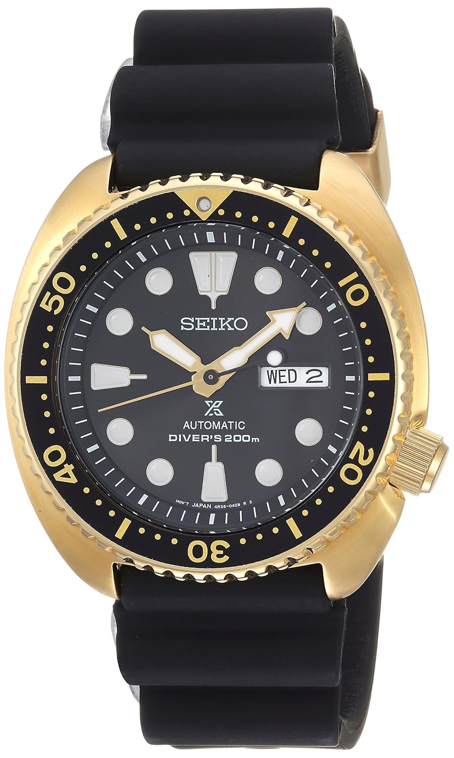 Seiko Men's Prospex Stainless Steel Automatic-self-Wind Watch with Silicone Strap, Black, 21 (Model: SRPC44