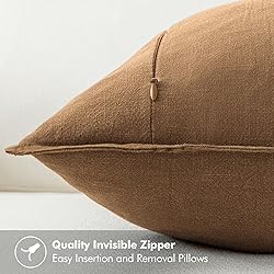 MIULEE Decorative Linen Euro Sham Pillow Covers