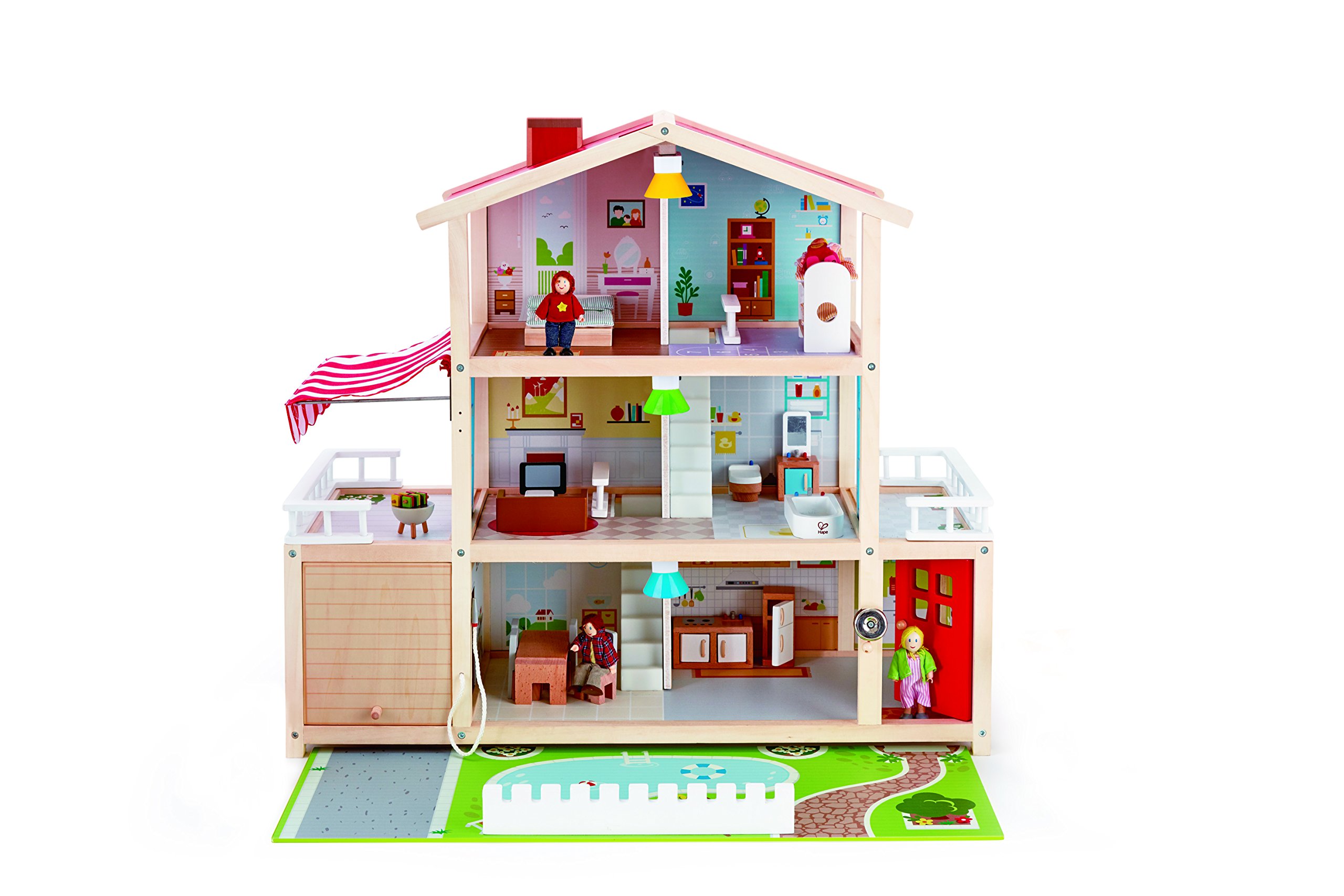 Hape Kids Wooden Doll Family Mansion with Accessories 475263174339 eBay