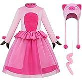 ReliBeauty Pig Costume for Girls Toddler Animal Costume with Hat and Detachable Tail