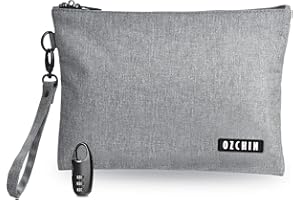 OZCHIN Smell Proof Bag Travel Storage Case Activated Charcoal Pouches Durable Odorless Medicine Organizer (Grey, 11 x 8 inches)