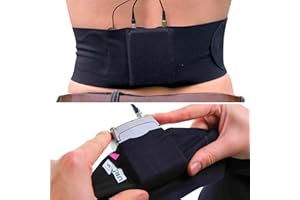 URSA STRAPS URSA Waist Strap - Ultra Slim, Breathable & Stretchy Microphone Transmitter Straps. Compatible with Most Transmitter/Receivers (Black, Medium Waist - Big Pouch)