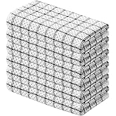Homaxy 100% Cotton Kitchen Towels 6 Pack-15 X 25 Inches, Check Design Waffle Weave Hand Tea Towels, Super Soft and Absorbent Dish Towel for Drying Dishes, Black
