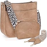 HKCLUF Crossbody Bag Purse for Women 2PCS/Set Leather Hobo Handbag Wallet Set With 2Adjustable Guitar Strap Shoulder Bag | Purse, 2PCS/Set, Leather, Wallet Set, Purse