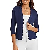 a.Jesdani Women's Shrug Sweaters Open Front Short Sleeve Rib Knit Bolero Open Front Cardigan S-1X
