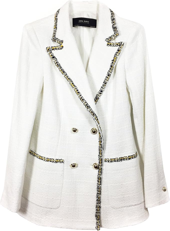 Zara Women Doublebreasted blazer with textured weave 7806/603 (XLarge