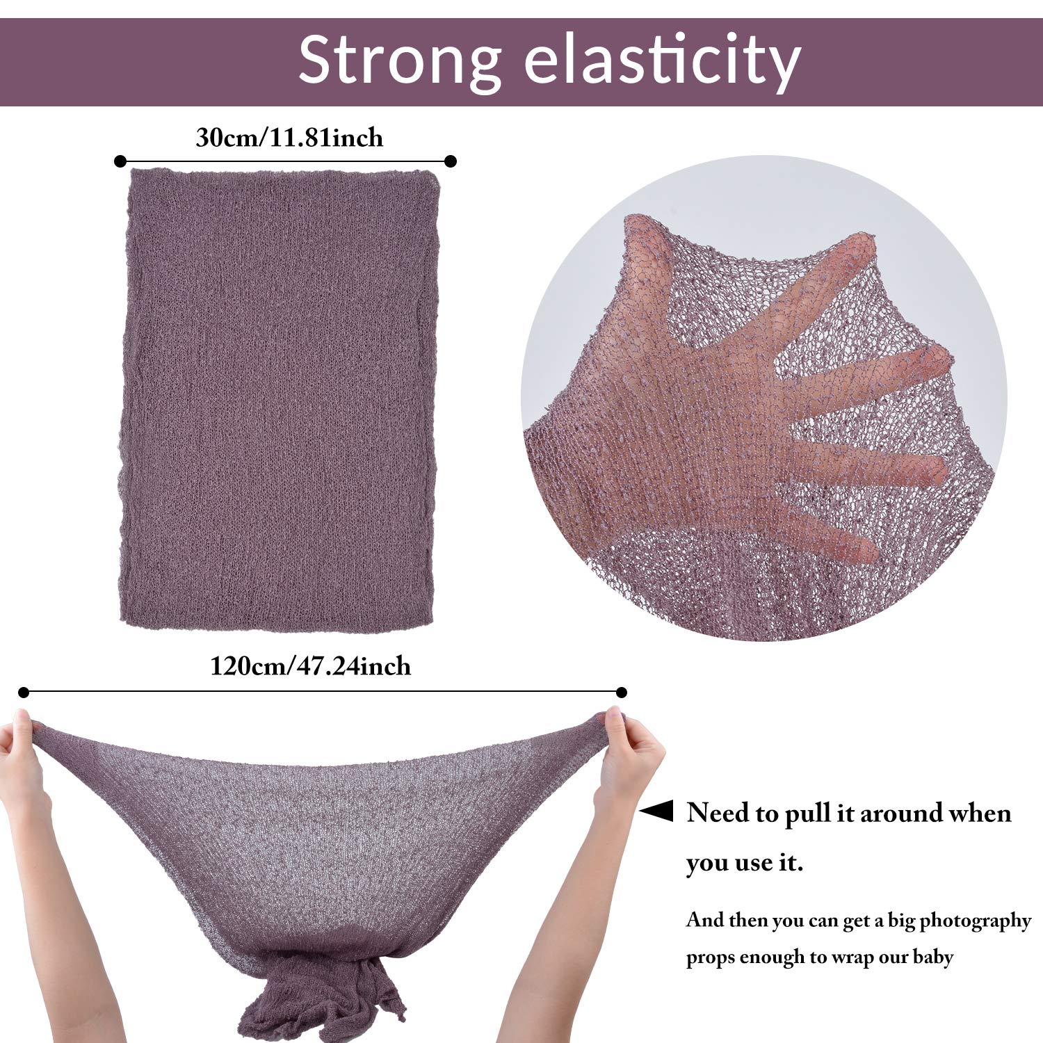 Aniwon 2Pcs Baby Photo Props Long Ripple Wraps DIY Blanket Outfits Newborn Wraps Photography Mat for Baby Boys and Girls