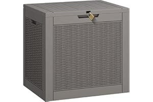 NUNU LAB 35 Gallon Package Delivery Box for Outside,Storage Box Lockable Lid,Waterproof Outdoor Parcel Drop Deck Boxes,Porch Storage Bin For Package Delivery,Patio,House, Curbside