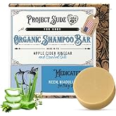 Project Sudz Medicated Dog Shampoo Bar for Dry, Itchy Skin &ndash; Neem, Niaouli, Aloe &amp; Apple Cider Vinegar &ndash; Plastic-Free Solid Dog Shampoo, 4 oz