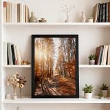 yenlk A4 Picture Frame, Wooden Black Frame with Safety Plexiglass view 7