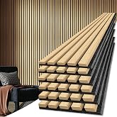 Art3d 6-Pack 3D Textured Soundproof Wood Slat Wall Panel, 94.5" x 7.9", Oak | Wood Grain Finish, Effortless Setup, Sustainable, Long-Lasting, Noise Reduction, Easy to Care, for Living Room, Bedroom