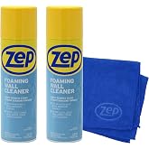 Zep Foaming Wall Cleaner 18oz 2-Pack with Blue Microfiber Rag | Paint-safe cleaner removes wall scuffs, marks, and grease. Includes a reusable microfiber rag.