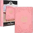 KJV Holy Bible, Standard Size Faux Leather Red Letter Edition Thumb Index, Ribbon Marker, King James Version, Pink Floral Zipper Closure (KJV Deluxe Gift Editions)