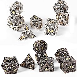 AncientDeer 7pcs Metal Dice Set D&D, Unique New