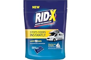 Rid-x Holding Tank Deodorizer Pacs, Septic Tank Treatment for Rv, Boats, & Portable Toilets, Fresh Scent, 8 Count