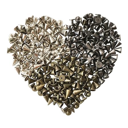 YXJD 150 Set Metall Punk Nieten Kegel Spitzenieten 10mm Killernieten Ziernieten für DIY Lederhandwerk Kleidung Tasche Deko in