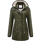 Chrisuno Women's Mid-Length Parka Winter Outerwear Jacket Soft Fleece Warm Snow Coat