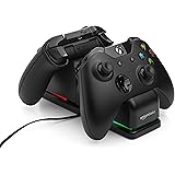 AmazonBasics Dual Charging Station for Xbox One, Xbox One Standard, And Xbox One Elite Controllers - Black