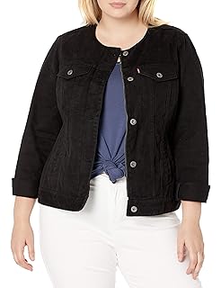 levis collarless denim jacket