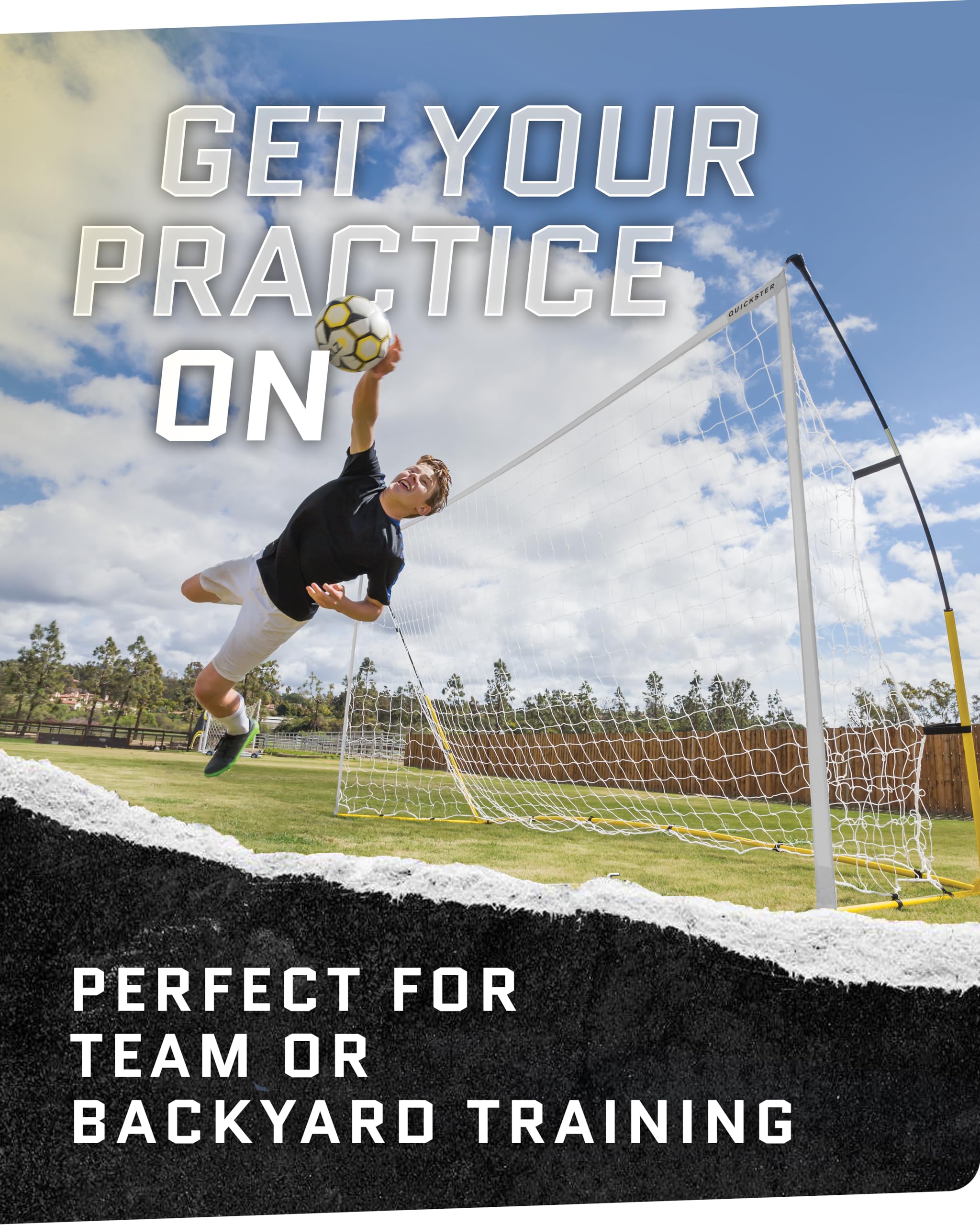 SKLZ Quickster Fußballtor, Unisex, SC-QSG064-002-01, schwarz/gelb, 6' x 4' 9
