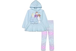 Disney Frozen Olaf Princess Anna Queen Elsa Girls Fleece Hoodie and Leggings Outfit Set Toddler to Big Kid