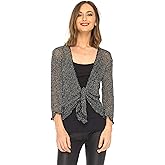 SHU-SHI Womens Sparkly Knit Sheer Shrug Cardigan Bolero Top One Size Fits Most