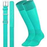 UnFader Youth Adult Baseball Socks and Belts Combo, Adjustable Elastic Softball Belts and Socks for Boys Mens and Grils