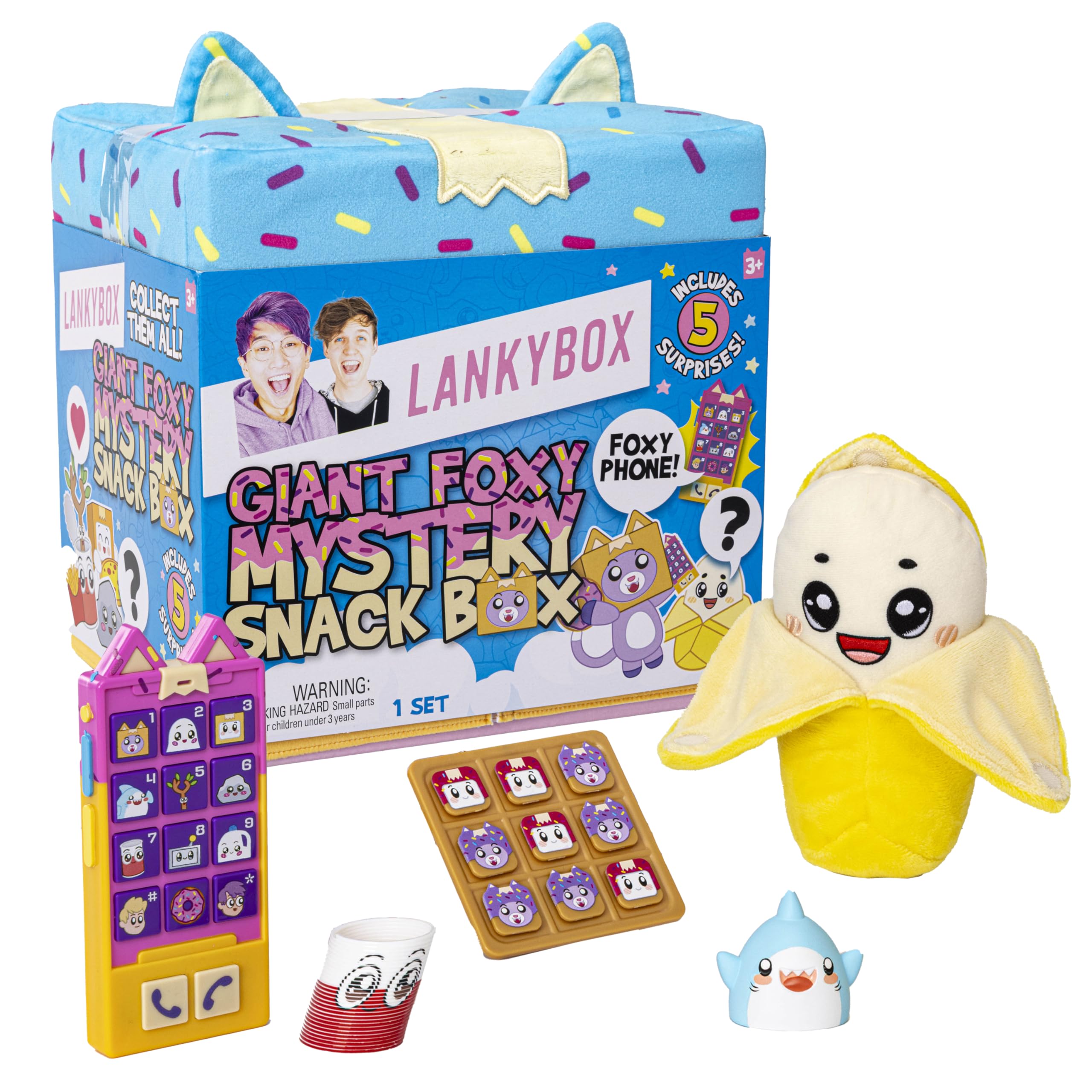 LankyBox Giant Foxy Surprise Snack Box, YouTube Gaming Channel, Mystery Surprise Giant Blind Box, 5 Fun Surprises Inside, Official LankyBox Merch Image