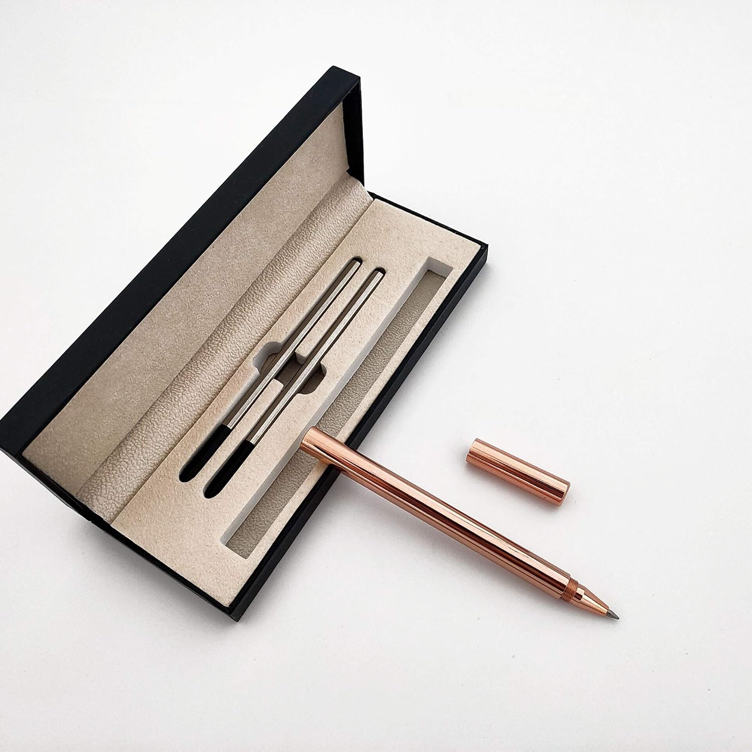 Accod Metal Ballpoint Pen Black Rollerball Pen Signature Pen with Two 0.5MM Black Pen Refills,Gift Pen for Colleagues and Family,Gift Boxed (Rose Gold) - Image 5
