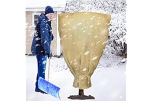 ZerUprin 70x45in Large Winter Burlap Plant Cover Bag - Freeze Protection Bags with Twine - Reusable Plant Frost Covers Blanke