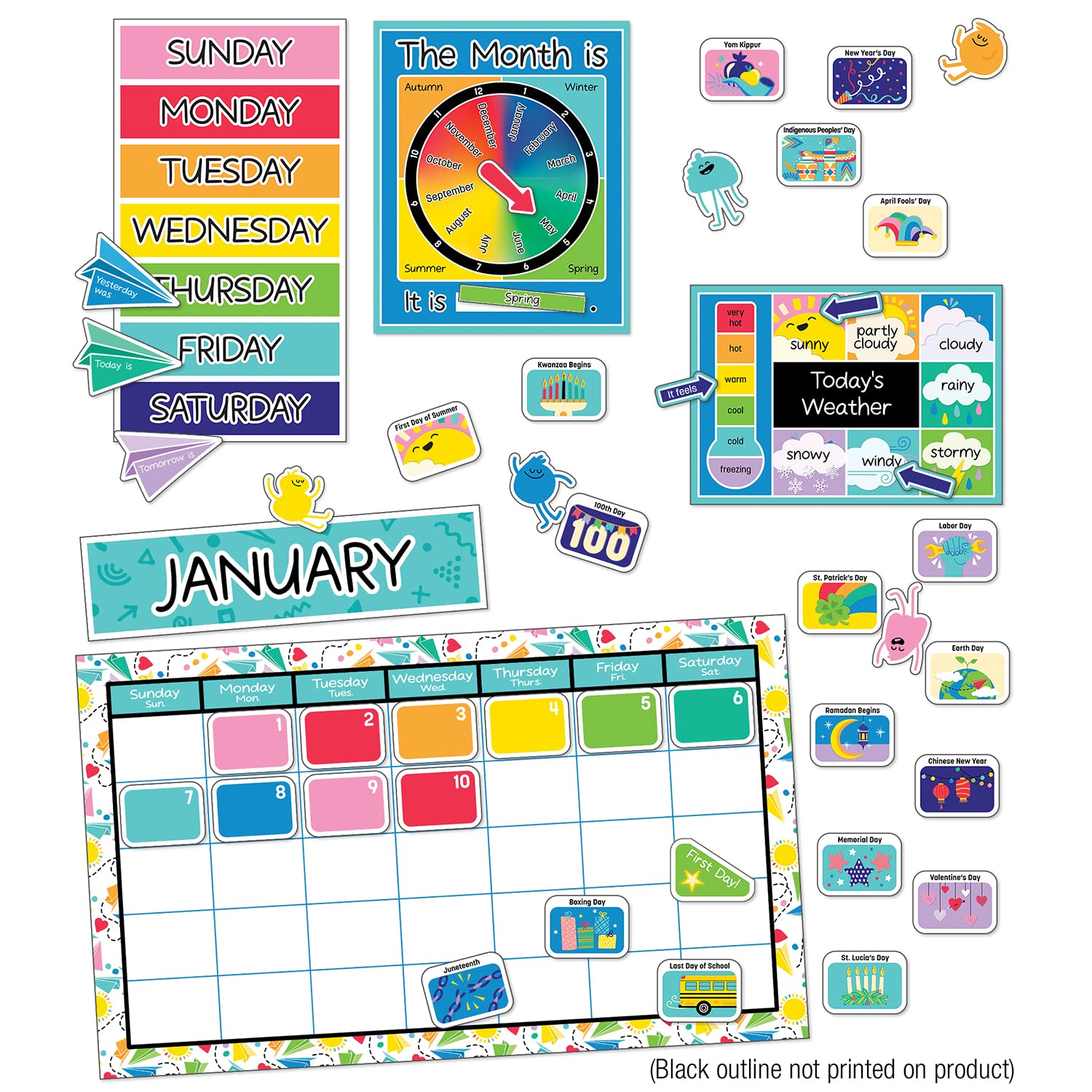 Mua Carson Dellosa Happy Place 139-Piece Calendar Bulletin Board Set ...