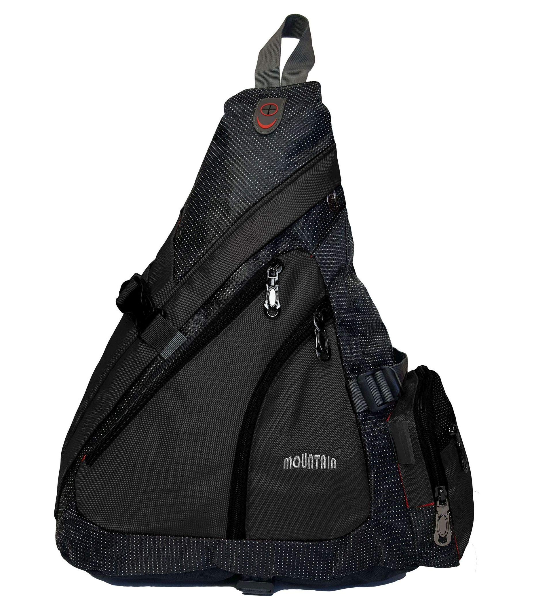 GFM® Mens Monostrap Sling Backpack for Cycling, Bike, Biking, Gym (S2-1177-Black) — image 1