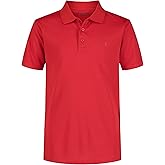 Izod Boys Performance Golf Grid Short Sleeve Stretch Collared Polo Shirt