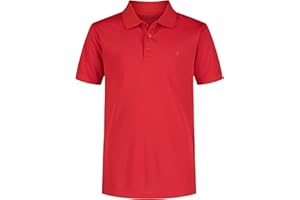 IZOD Boys' Performance Golf Grid Short Sleeve Stretch Collared Polo Shirt