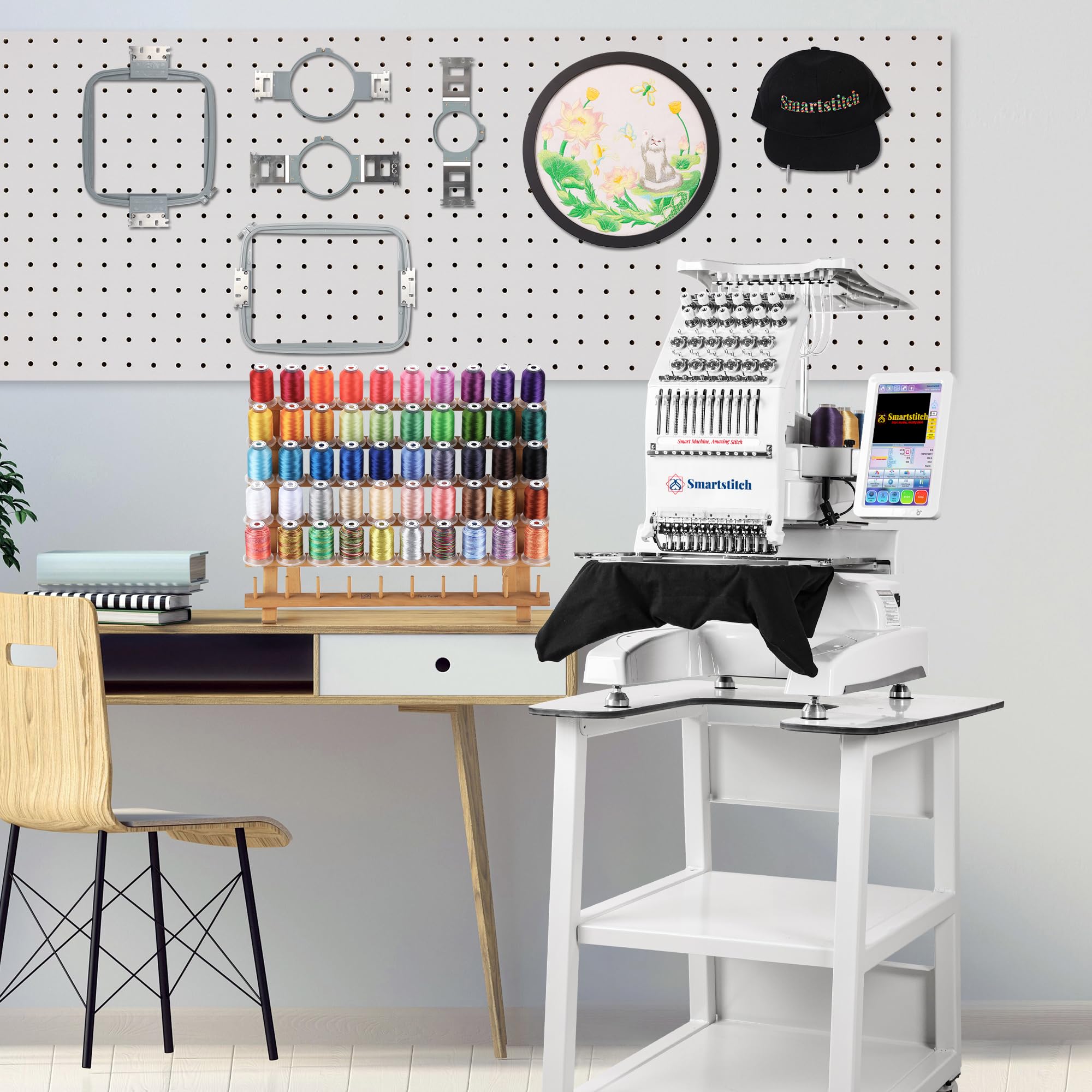 Smartstitch S-1201 Compact Embroidery Machine with 12 Needles, 1200SPM Max Speed, 10“ Screen, Wifi, 9.5