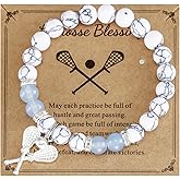 AHAETH Lacrosse Lover Gifts for Women Men Coach Team Mom Lacrosse Player Lacrosse Bracelet