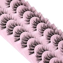 False Eyelashes Clear Band Natural Lashes Wispy Cat