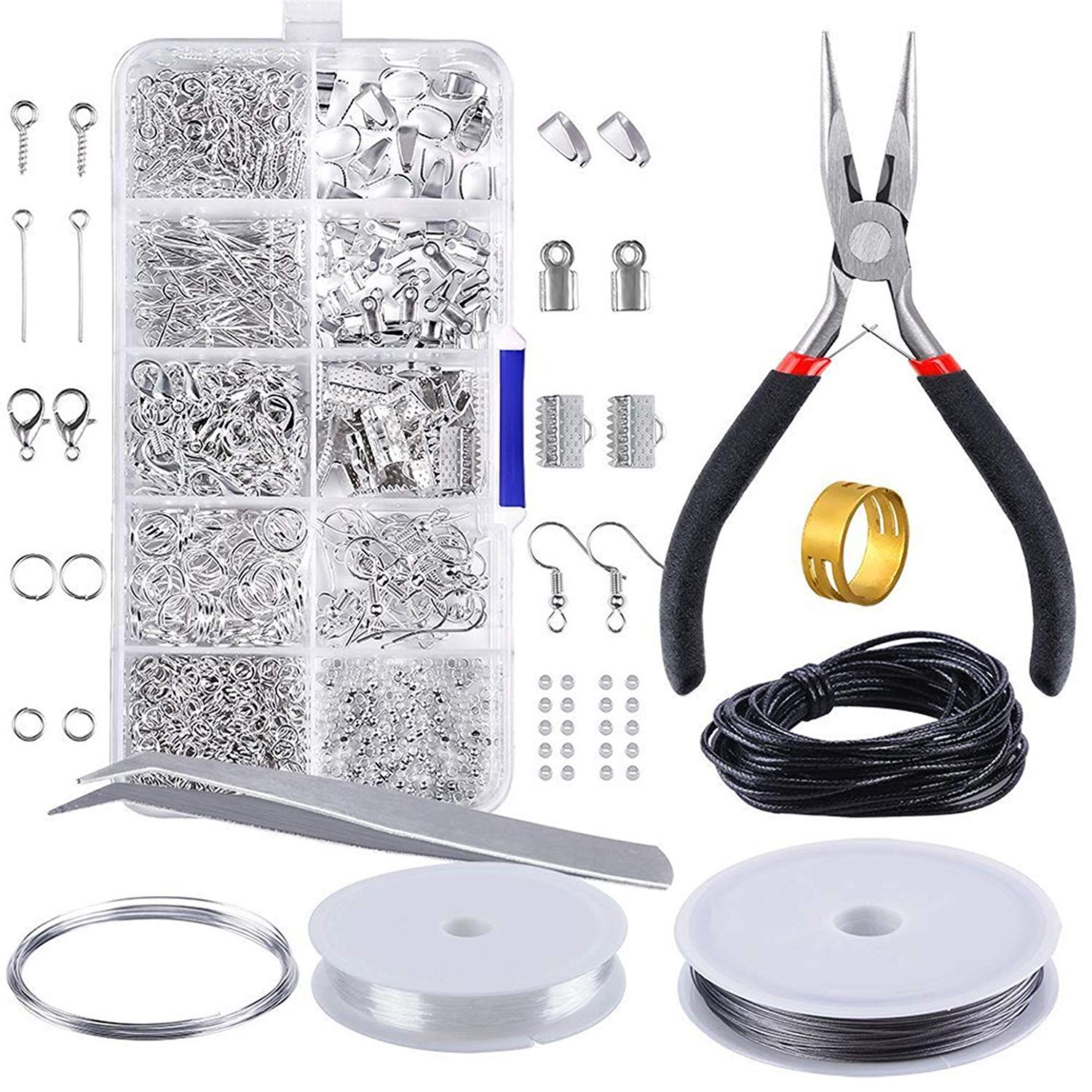 LEAMALLS 10 grid Jewellery Making Kit Supplies, Jewelry Repair Tool and Beading DIY Handmade Craft Necklace Bracelet Earrings #6