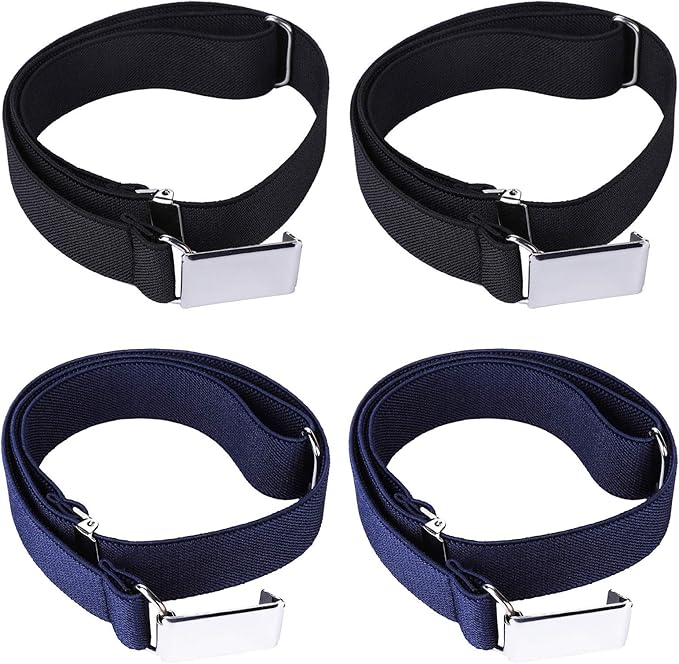 LXUEJIE 4er Set Kindergürtel - Elastische Stretch-Gürtel Mit Quadratschnalle Für Jungen & Mädchen